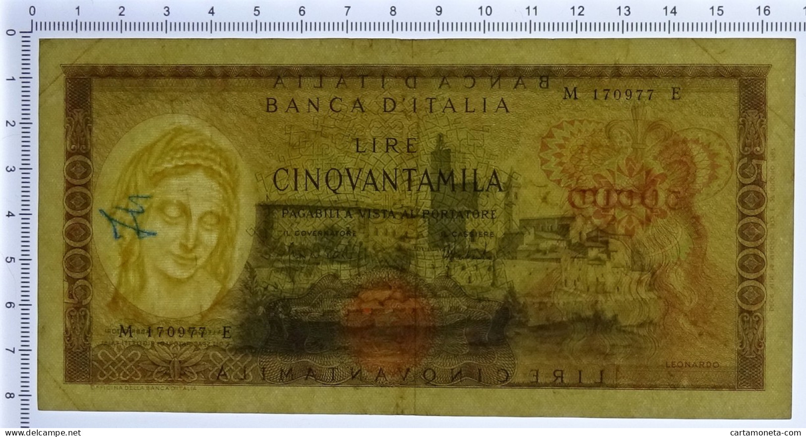 50000 LIRE BANCA D'ITALIA LEONARDO DA VINCI MEDUSA 16/05/1972 BB - Altri & Non Classificati