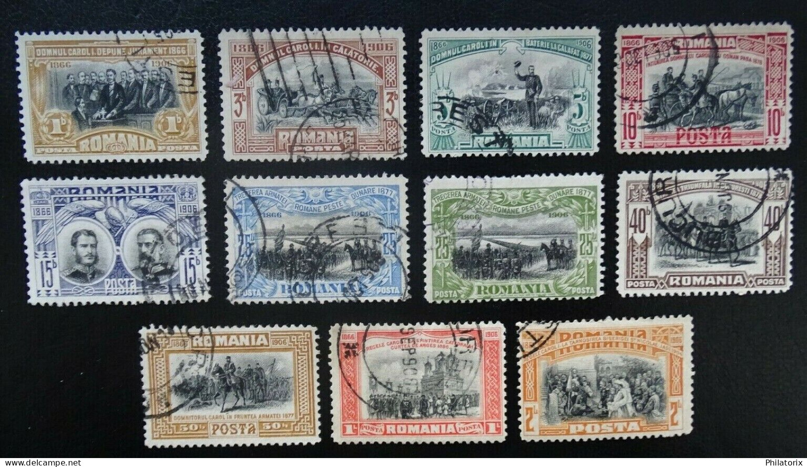 Rumänien Mi 187-196 + 192F , Sc 176-185 , Regentschaft Von Karl I , Gestempelt - Used Stamps