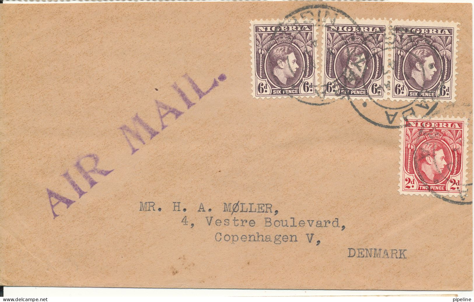 Nigeria Cover Sent To Denmark (sent From KGL. Dansk Konsulat I Lagos) - Nigeria (...-1960)
