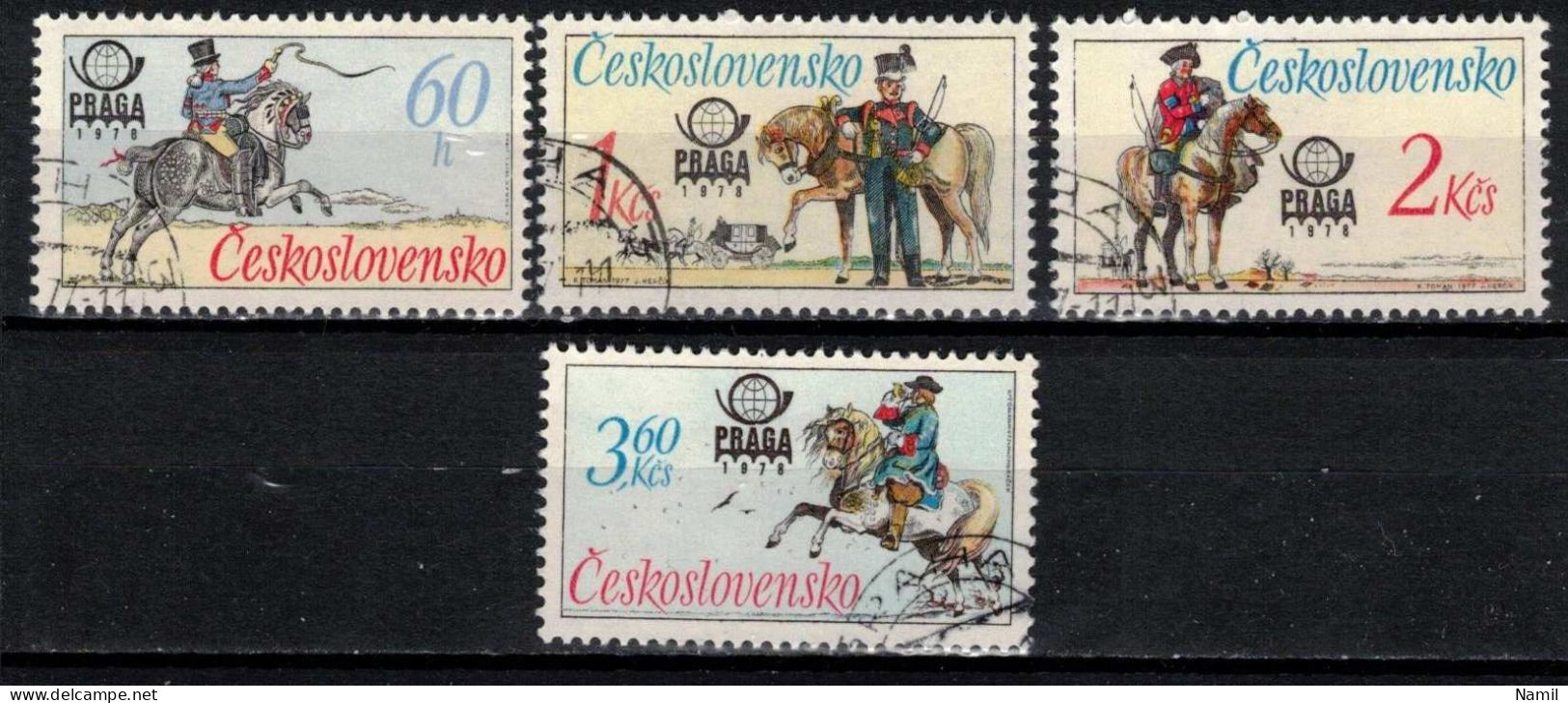 Tchécoslovaquie 1977 Mi 2377-80 (Yv 2213-6), Obliteré - Usados