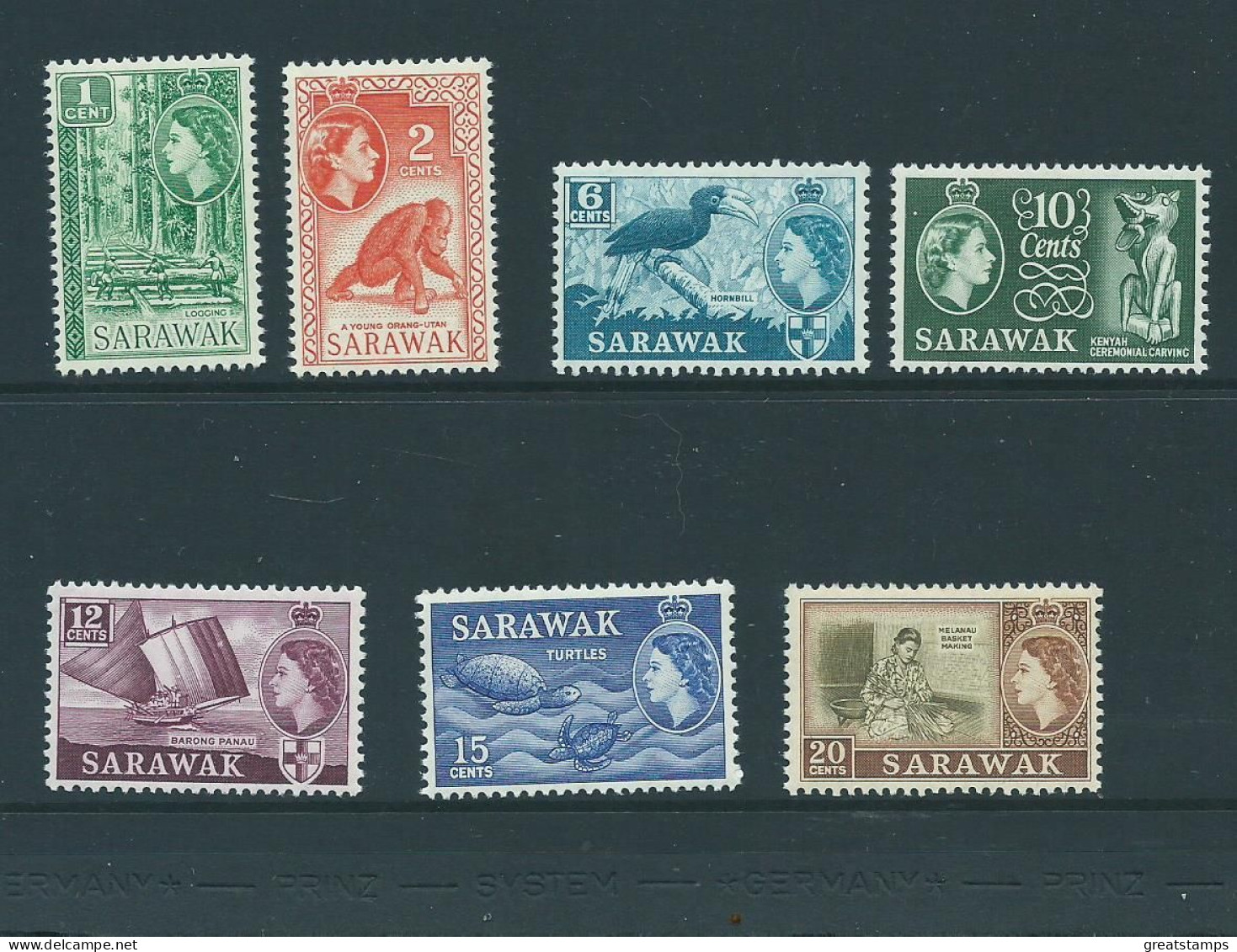 Sarawak Stamps Sg204 1964-65 Watermark Block. Set Less 25cents Mnh Fresh - Sarawak (...-1963)