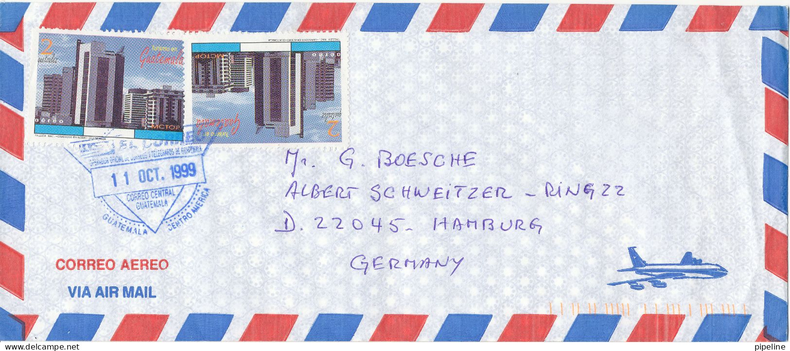 Guatemala Air Mail Cover Sent To Germany 11-10-1999 - Guatemala