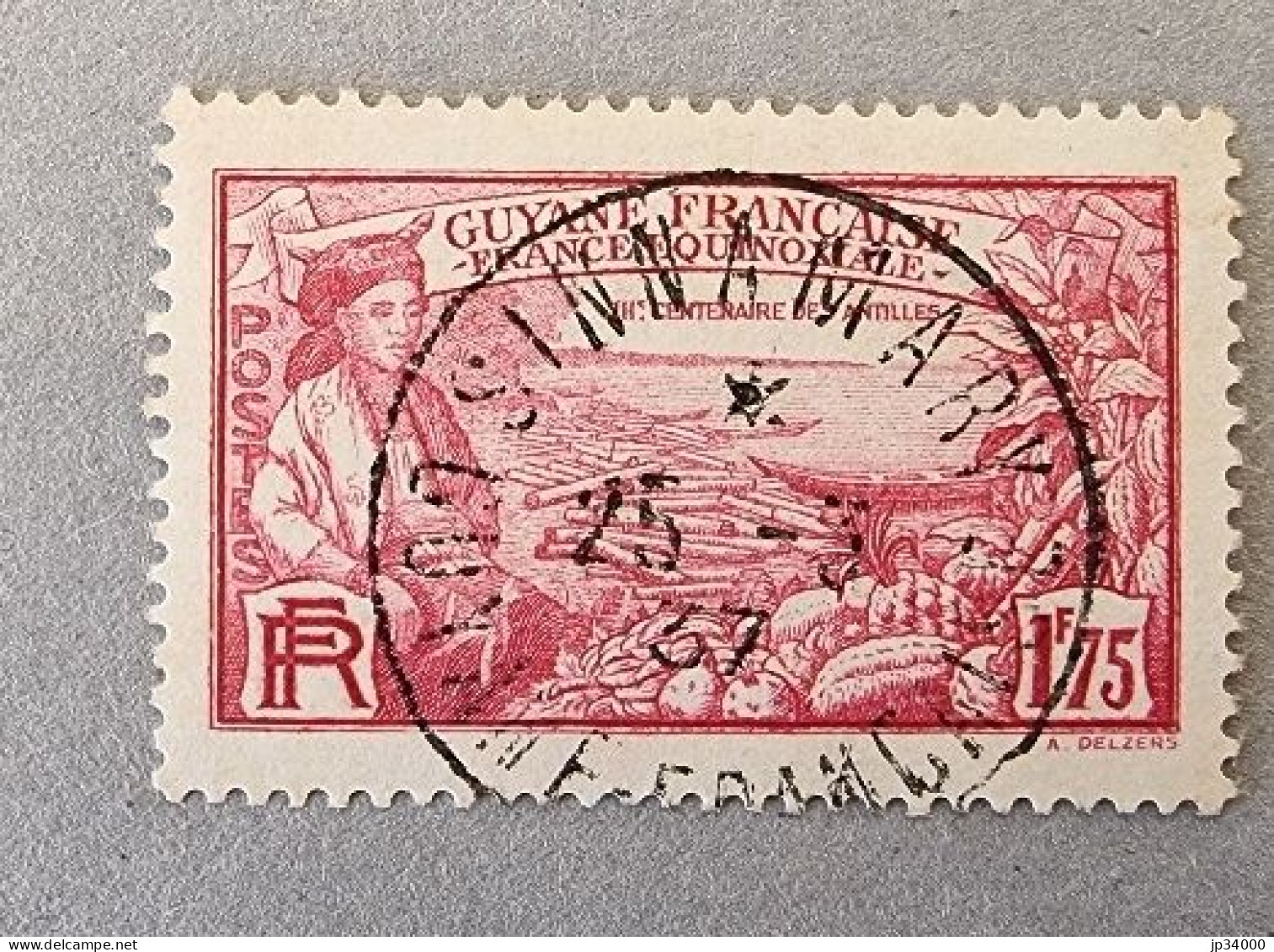 GUYANE Tri-centenaire Des Antilles Yvert N°140 Oblitération Cachet Rond 1937 (Used) - Gebruikt