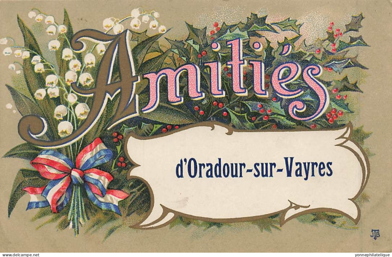 87 - HAUTE-VIENNE - ORADOUR-SUR-VAYRES - Carte Fantaisie Ancienne "amitiés" - 10404 - Oradour Sur Vayres