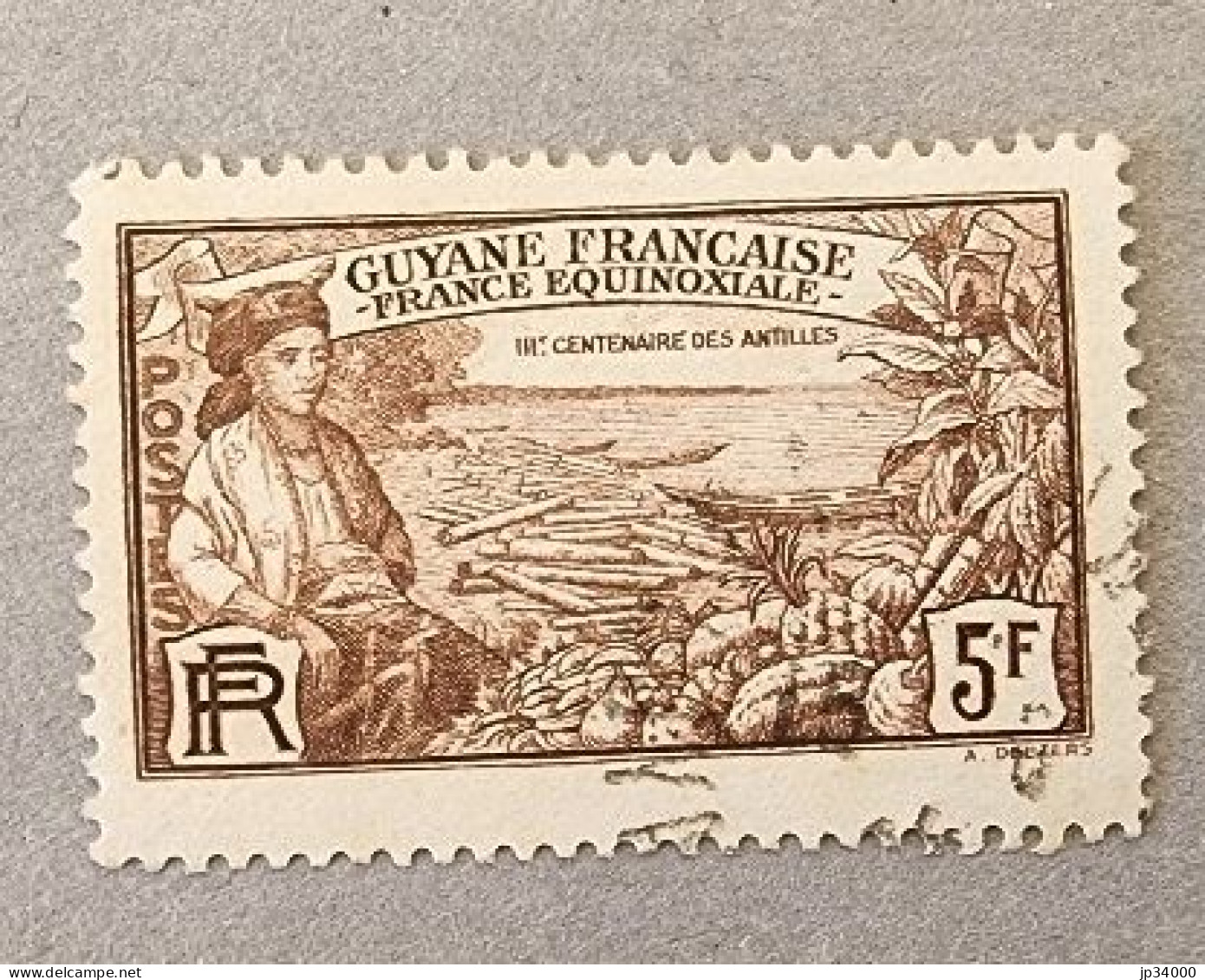 GUYANE Tri-centenaire Des Antilles Yvert N°141 Oblitéré (Used) - Used Stamps
