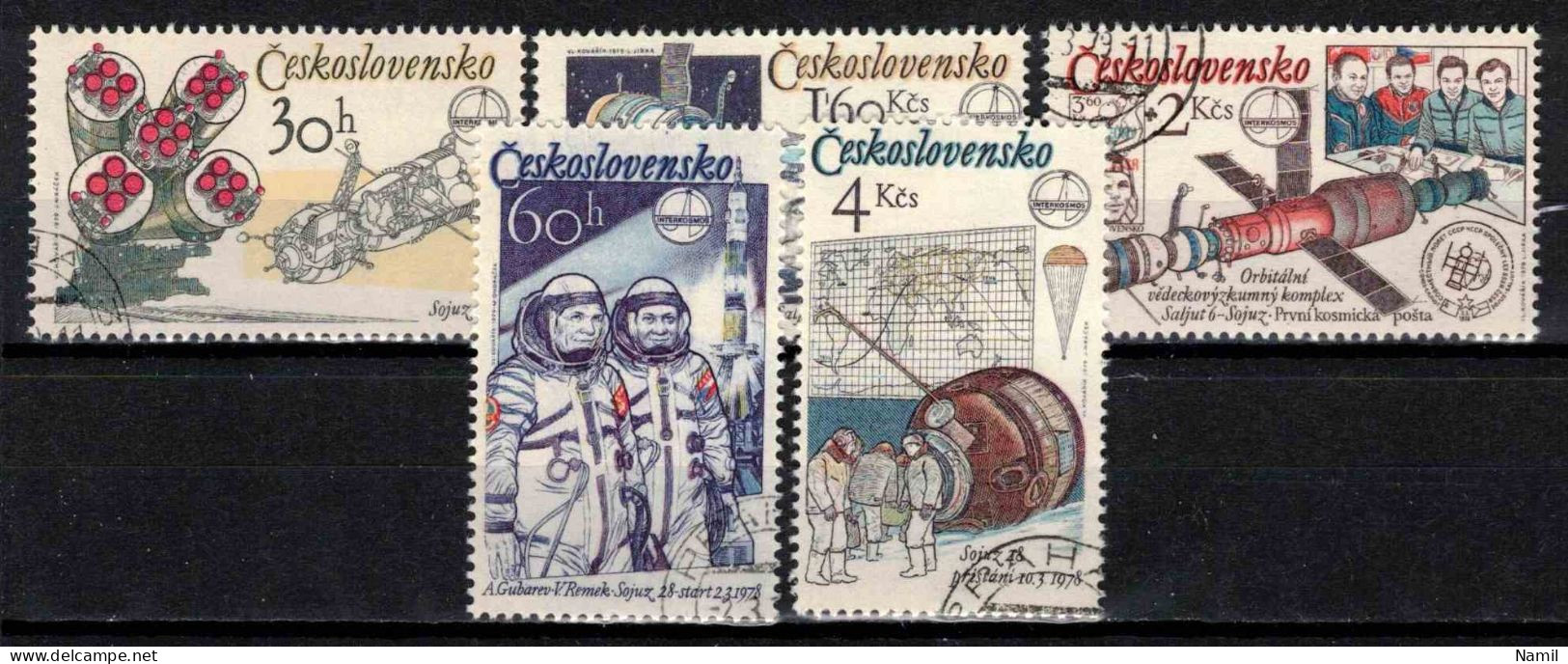 Tchécoslovaquie 1979 Mi 2488-92 (Yv 2317-21), Obliteré - Usati