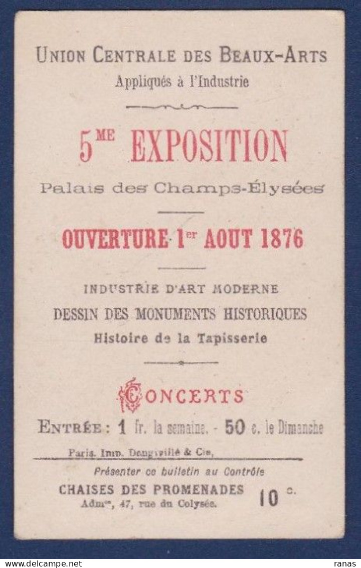 Chromo Ticket De Chaises, Bon De Chaise Voir Le Dos - Other & Unclassified