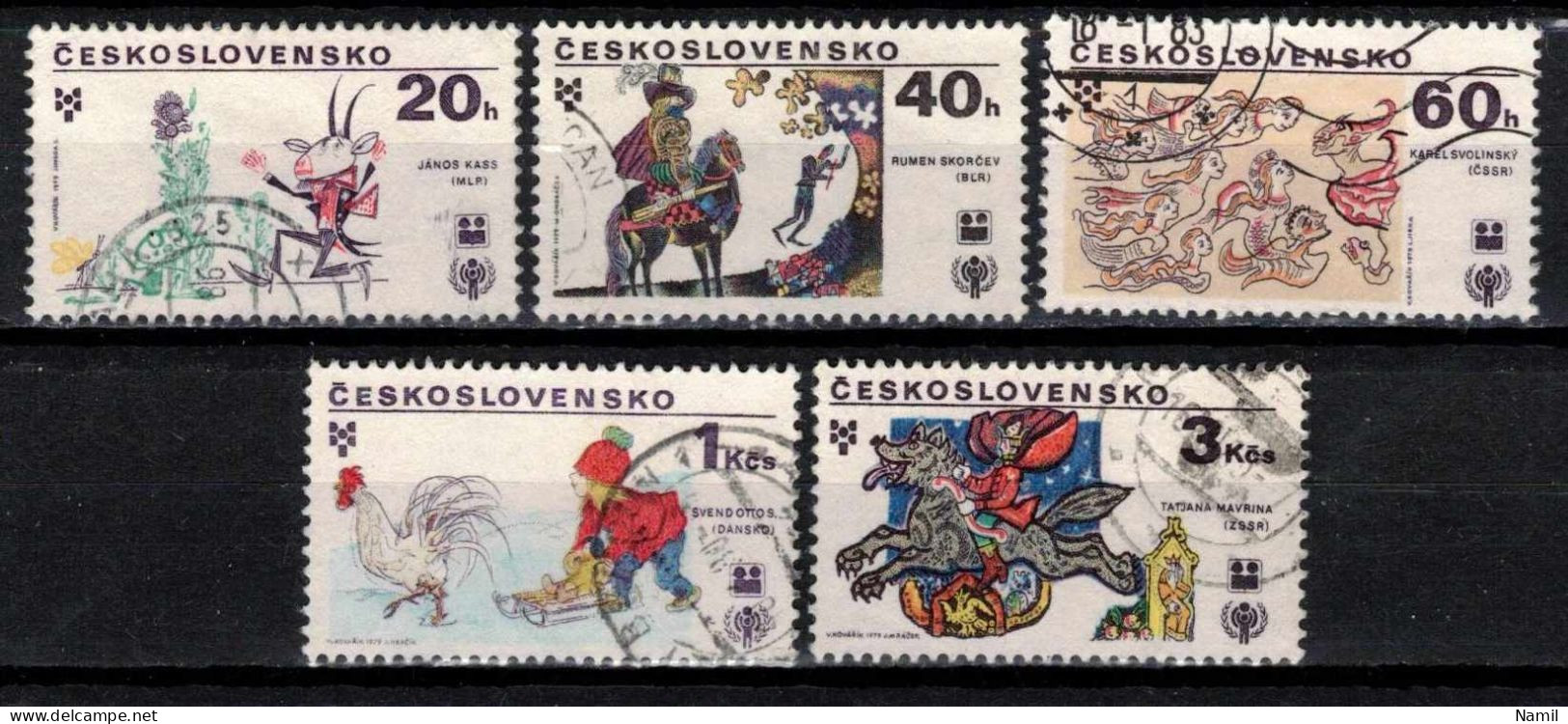 Tchécoslovaquie 1979 Mi 2517-21 (Yv 2345-9), Obliteré - Oblitérés