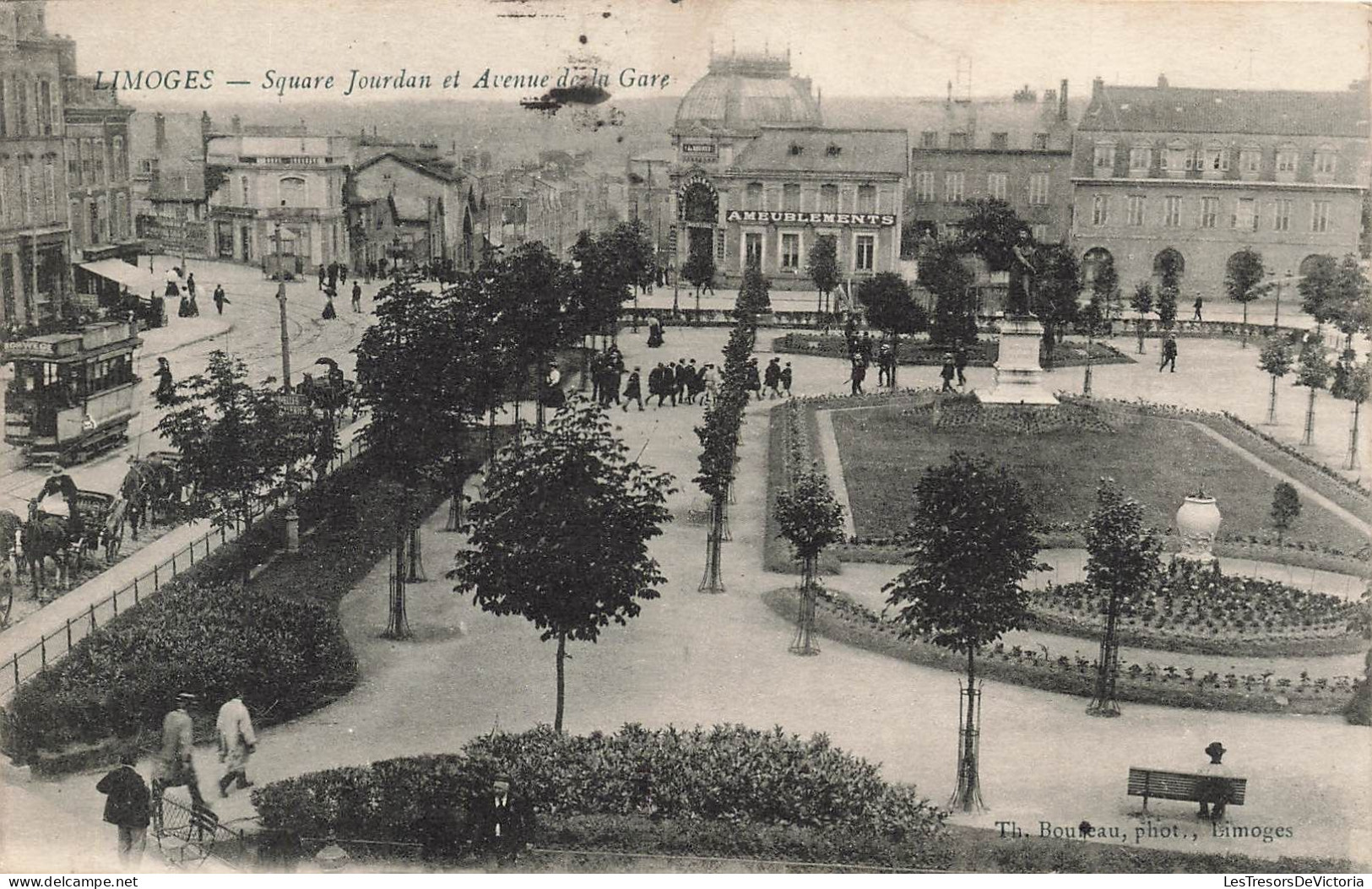 FRANCE - Limoges - Square Jourdan Et Avenue De La Gare - Carte Postale Ancienne - Limoges