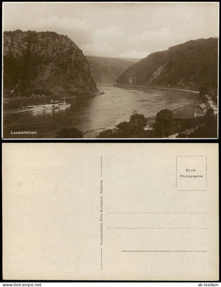 Ansichtskarte St. Goarshausen Loreleyfelsen Am Rhein, Rheindampfer 1928 - Loreley