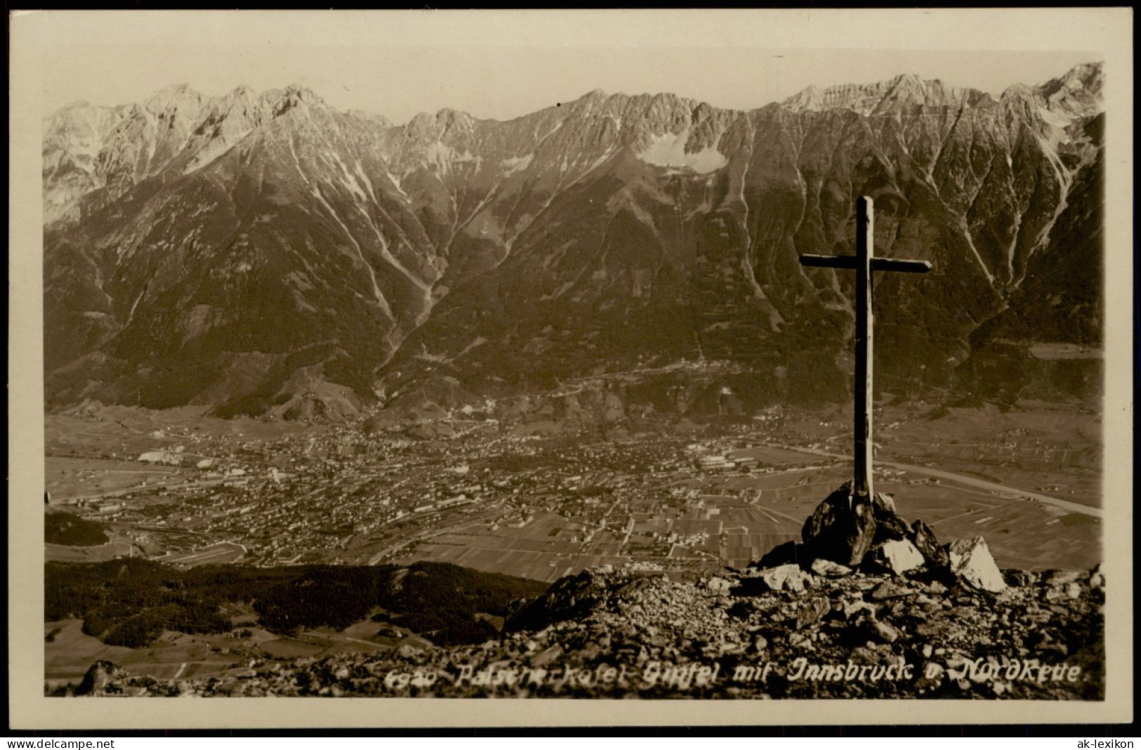 Ansichtskarte Innsbruck Gipfelkreuz Und Stadt 1930 - Innsbruck