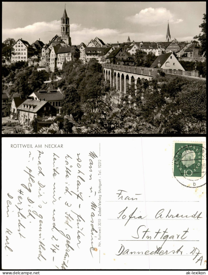 Ansichtskarte Rottweil (Neckar) Viadukt - Stadt 1954 - Rottweil