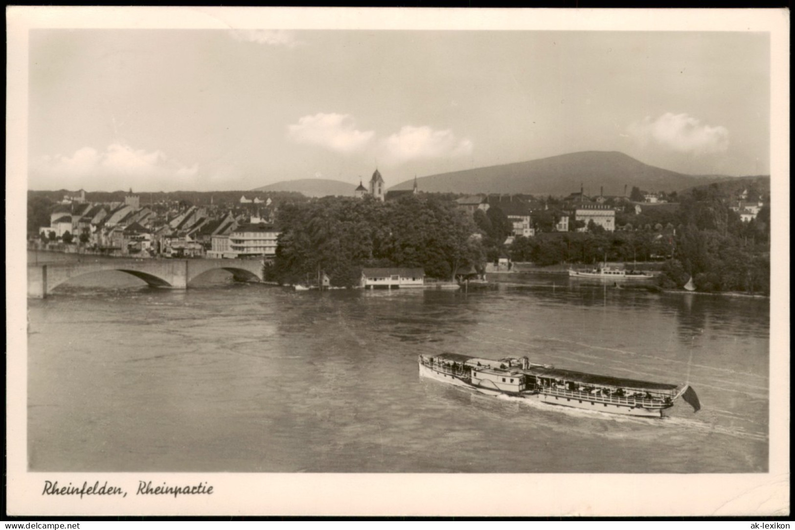 Ansichtskarte Rheinfelden (Baden) Stadt Und Dampfer Steamer 1951 Gel  Notopfer - Rheinfelden