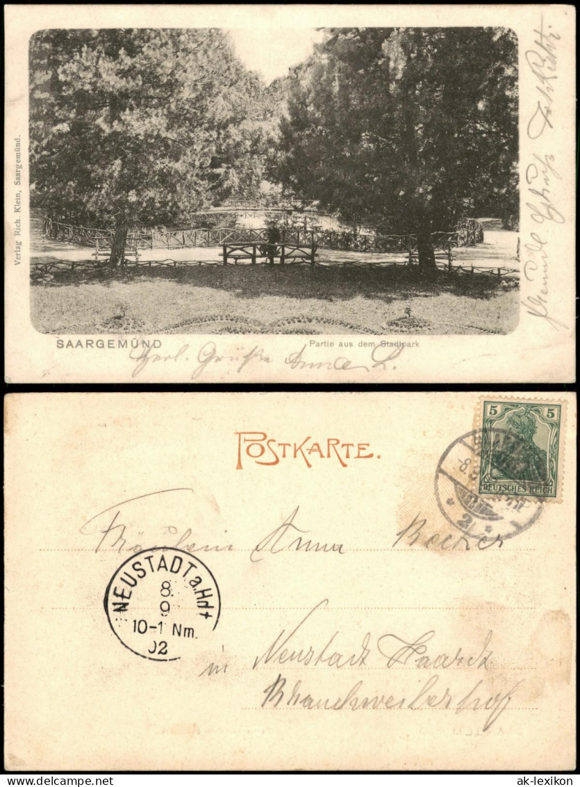 CPA Saargemünd Sarreguemines Partie Aus Dem Stadtpark 1902 - Sarreguemines