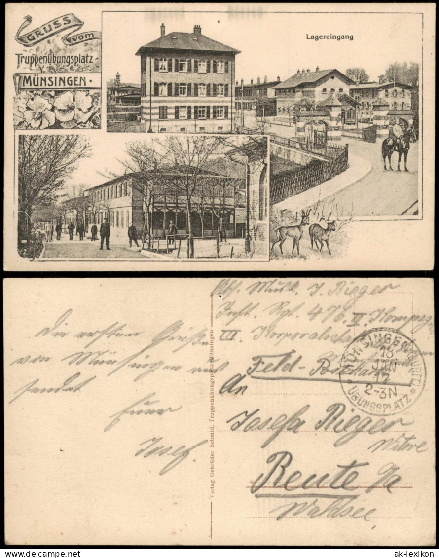 Ansichtskarte Münsingen (Württemberg) Truppenübungsplatz MB  1917   Feldpost - Muensingen