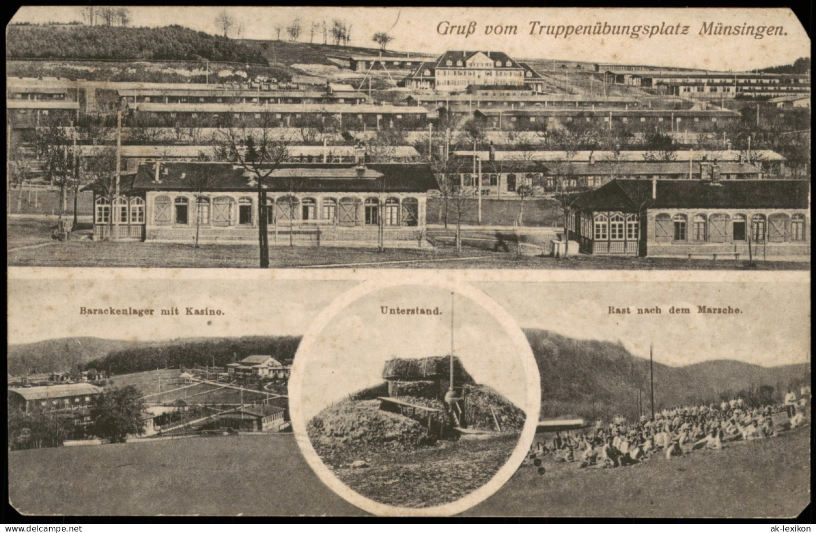 Ansichtskarte Münsingen (Württemberg) Truppenübungsplatz MB 1918  Gel. Feldpost - Muensingen
