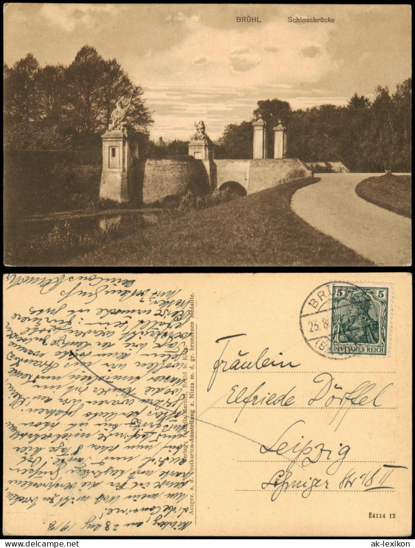 Ansichtskarte Brühl Schlossbrücke, Park 1917 - Brühl