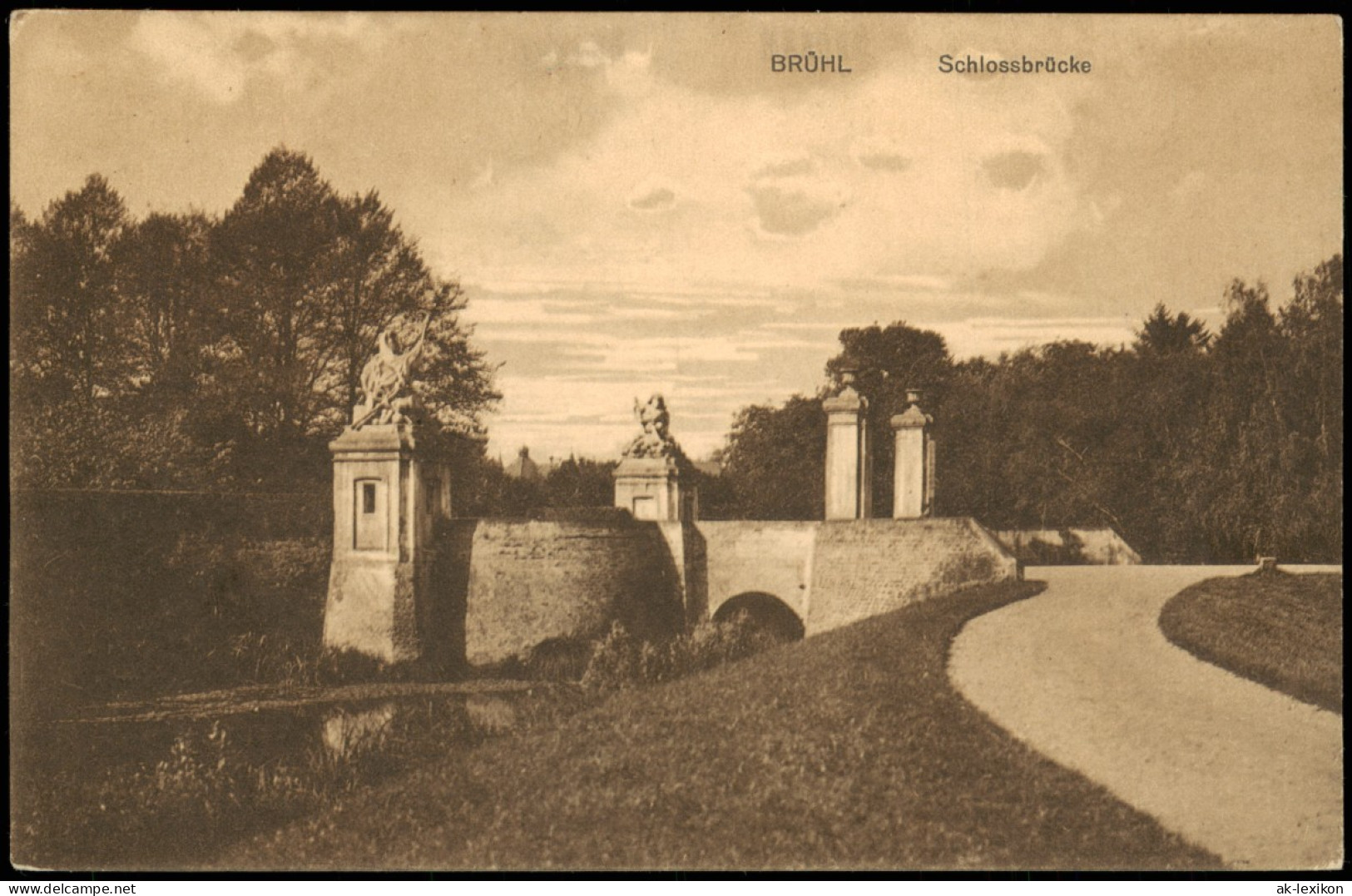 Ansichtskarte Brühl Schlossbrücke, Park 1917 - Brühl