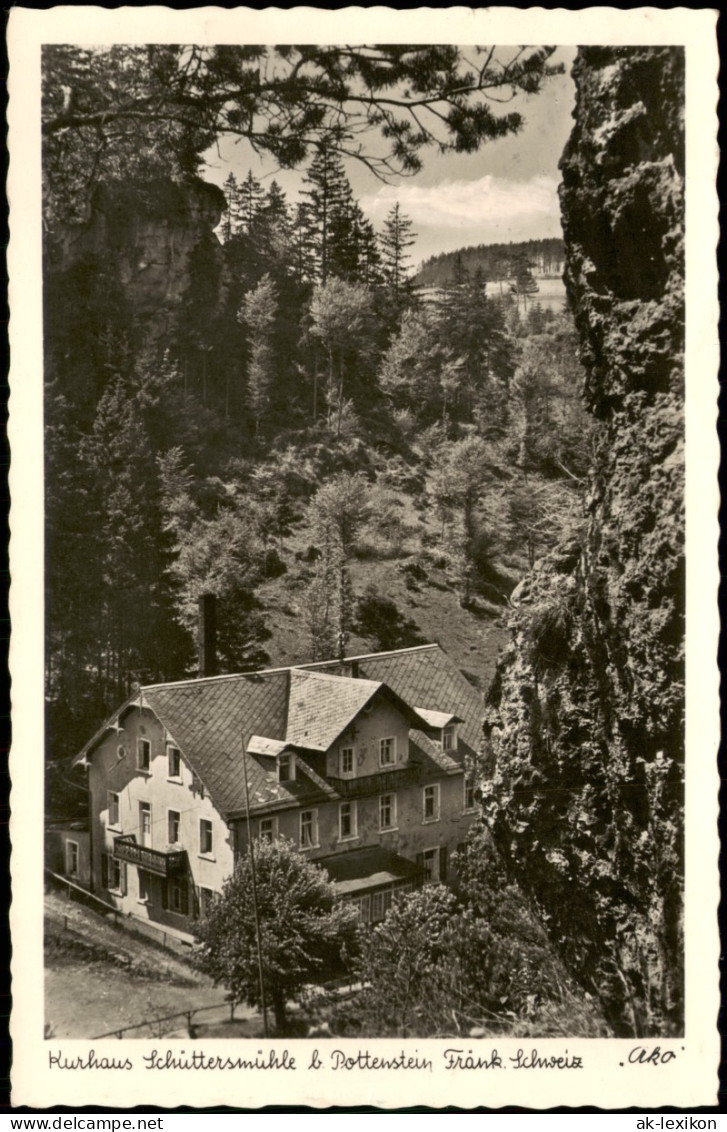 Pottenstein Kurhaus Schüttersmühle Frank. Schweiz 1955  (Bahnpoststempel) - Pottenstein
