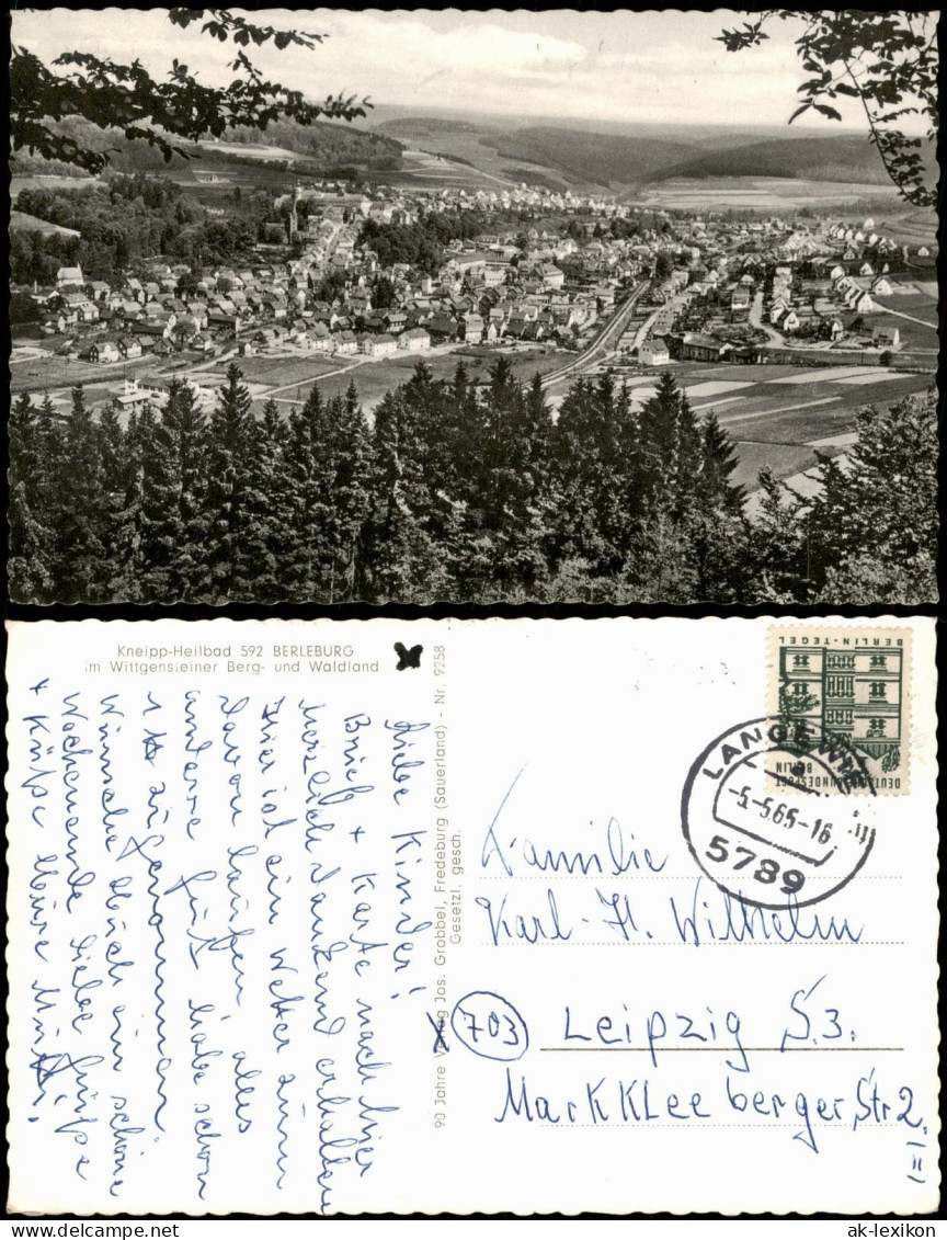 Ansichtskarte Bad Berleburg Panorama Gesamtansicht 1965 - Bad Berleburg