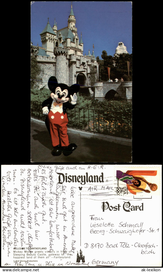 Postcard Anaheim Disneyland Mickey Mouse Castle 1993  Gel. Air Mail - Anaheim