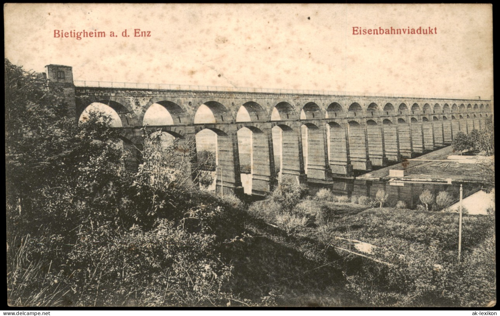 Ansichtskarte Bietigheim-Bietigheim-Bissingen Eisenbahnviadukt 1909 - Bietigheim-Bissingen