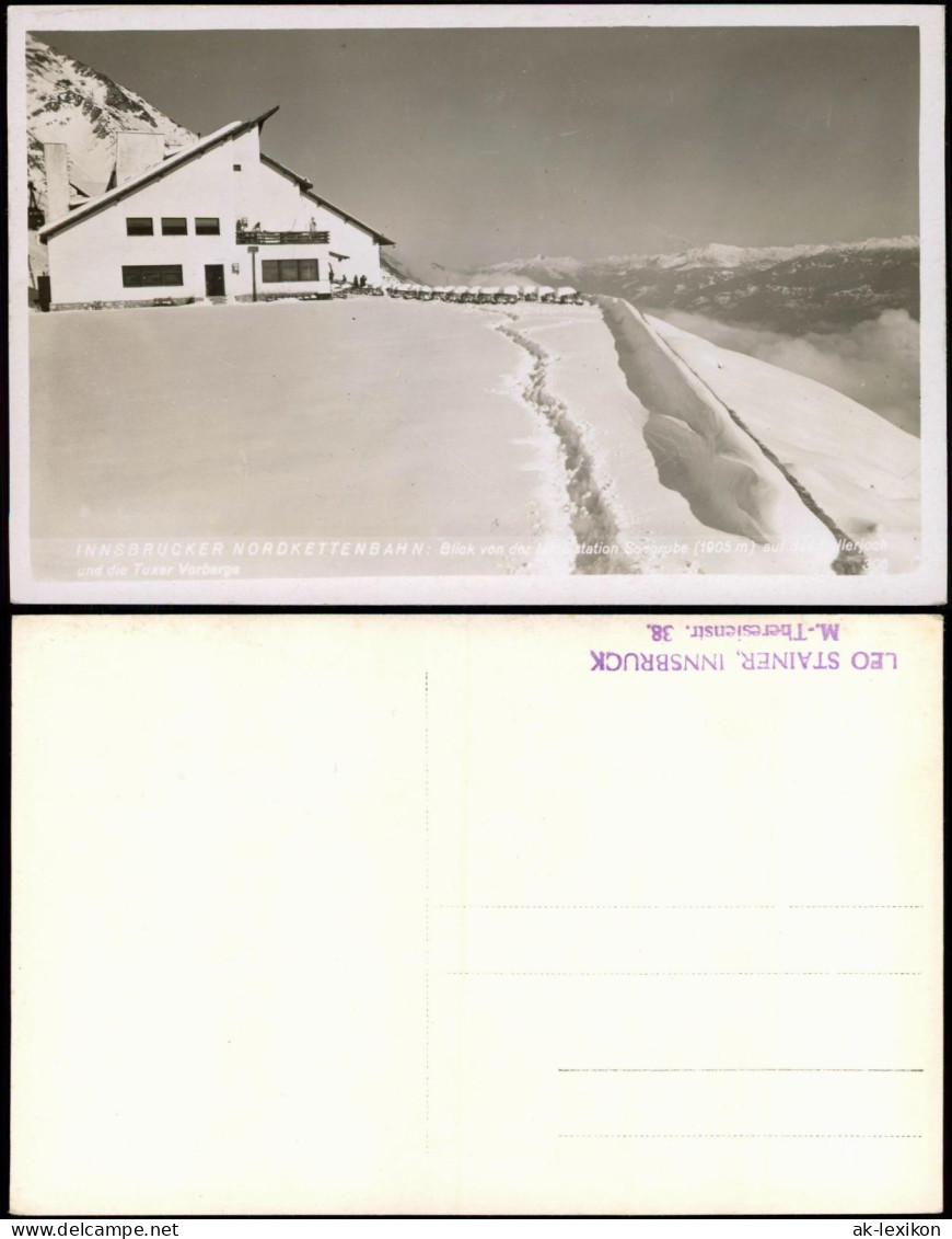 Ansichtskarte Innsbruck Innsbrucker Nordkettenbahn Im Winter 1931 - Innsbruck