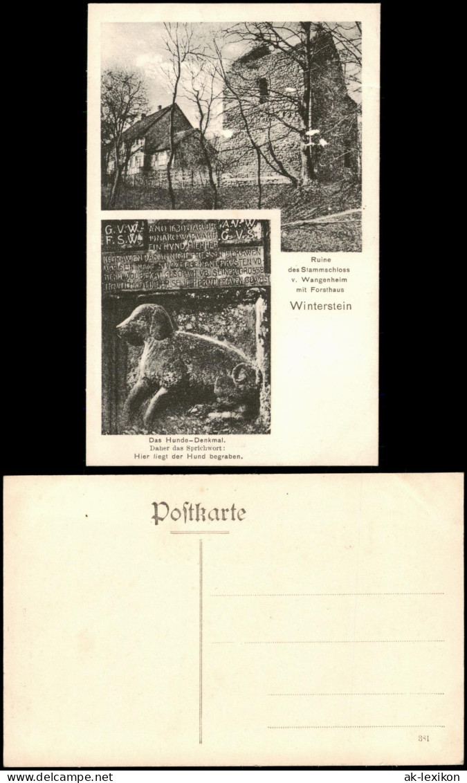 Ansichtskarte Winterstein-Waltershausen 2 Bild Stammschloß Mit Forsthaus 1922 - Waltershausen