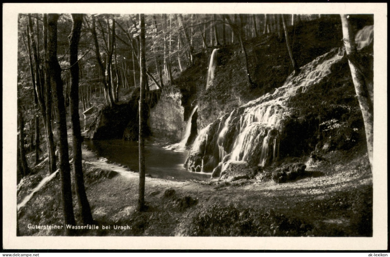 Ansichtskarte Bad Urach Waterfall/Gütersteiner Wasserfälle 1932 - Bad Urach
