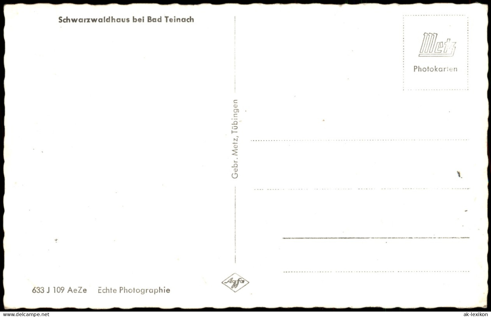Ansichtskarte Bad Teinach-Zavelstein Schwarzwaldhaus - Fotokunst 1961 - Bad Teinach