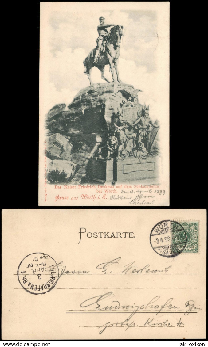 Wörth An Der Sauer Wœrth Das Kaiser Friedrich Denkmal Auf Dem Schlachtfelde 1899 - Woerth