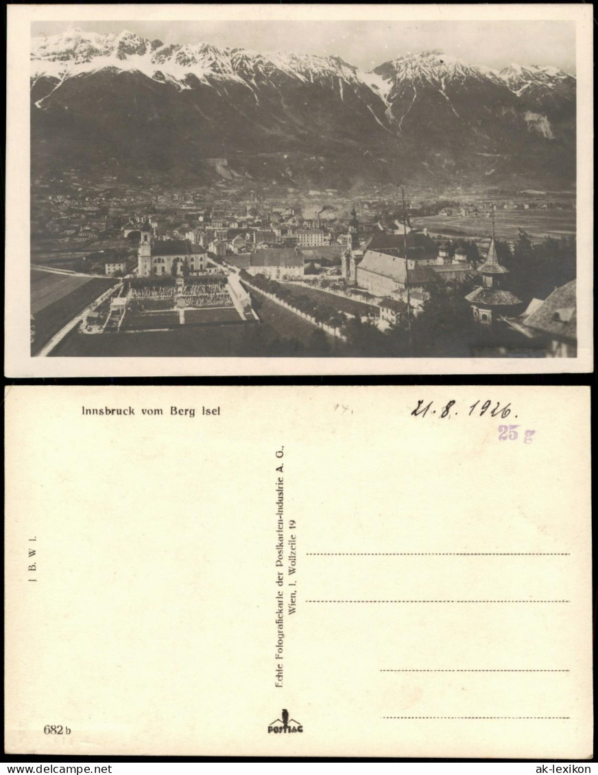 Ansichtskarte Innsbruck Stadt Vom Berg Isel 1926 - Innsbruck