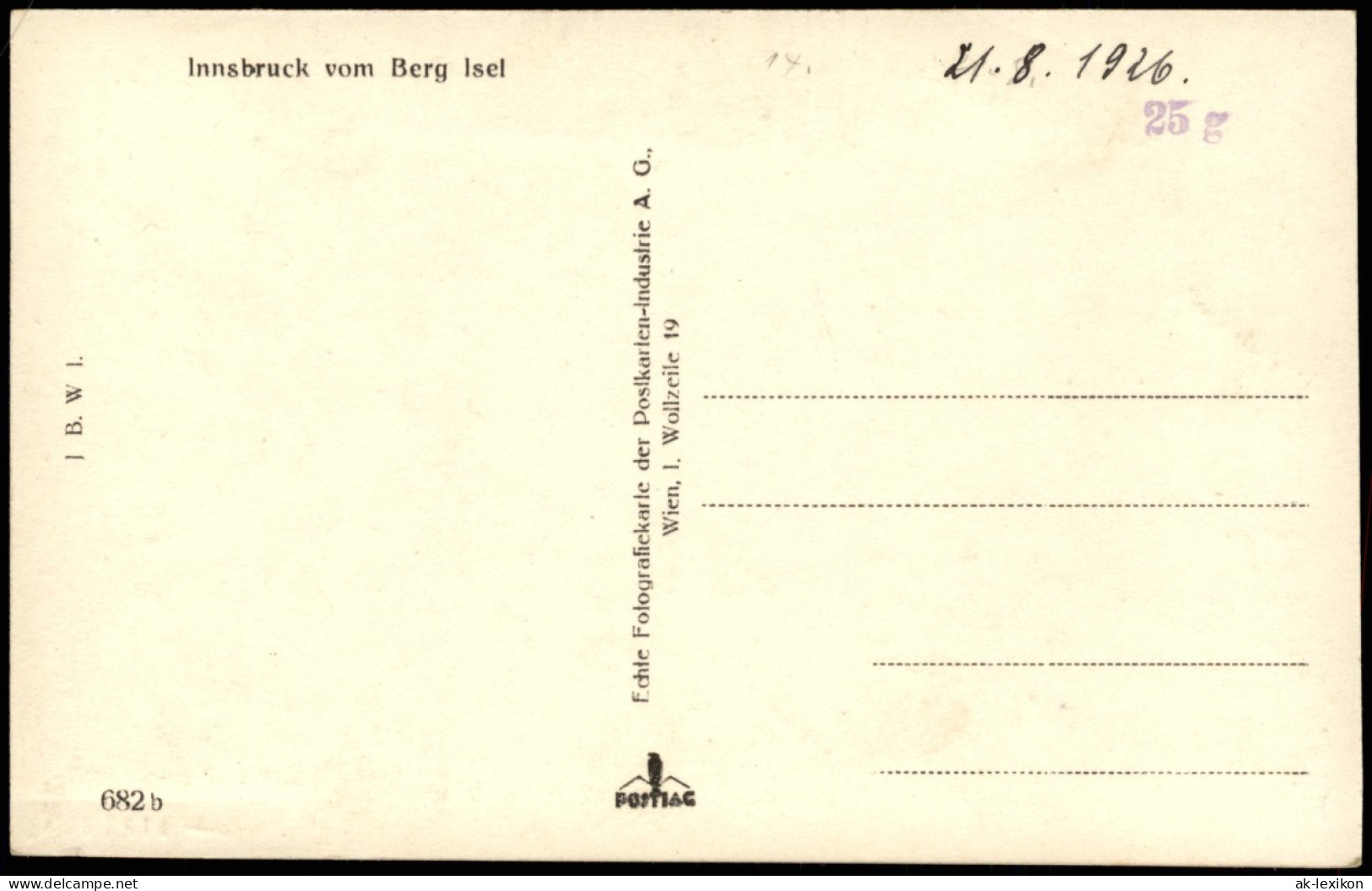 Ansichtskarte Innsbruck Stadt Vom Berg Isel 1926 - Innsbruck