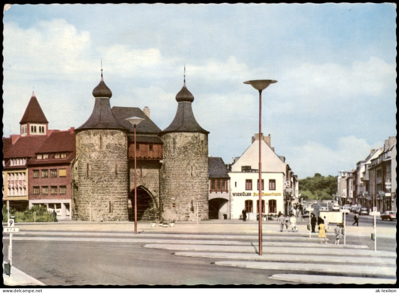 Ansichtskarte Jülich Hexen-Turm, Straßenpartie - Colorfotokarte 1971 - Juelich
