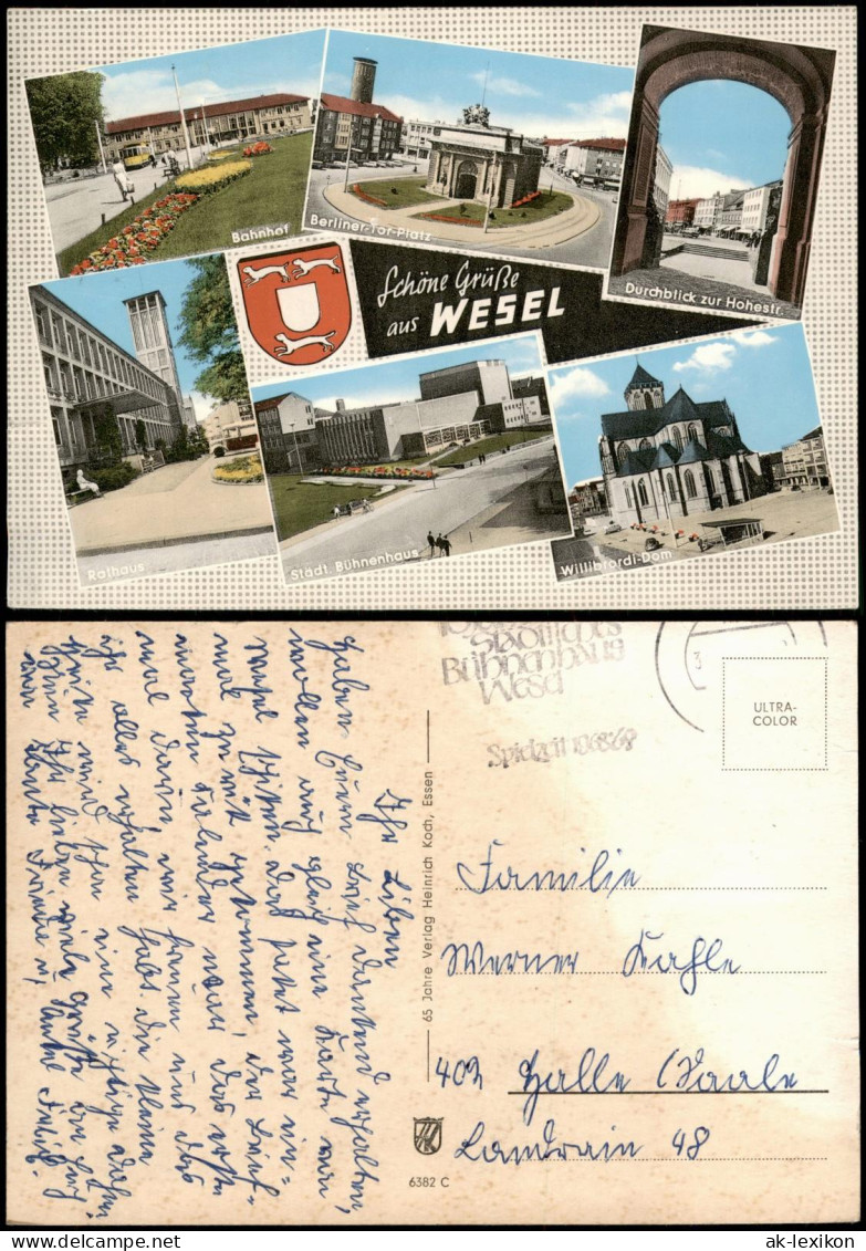 Ansichtskarte Wesel Mehrbild-AK Mit Bahnhof, Bühnenhaus, Dom Uvm. 1960 - Wesel