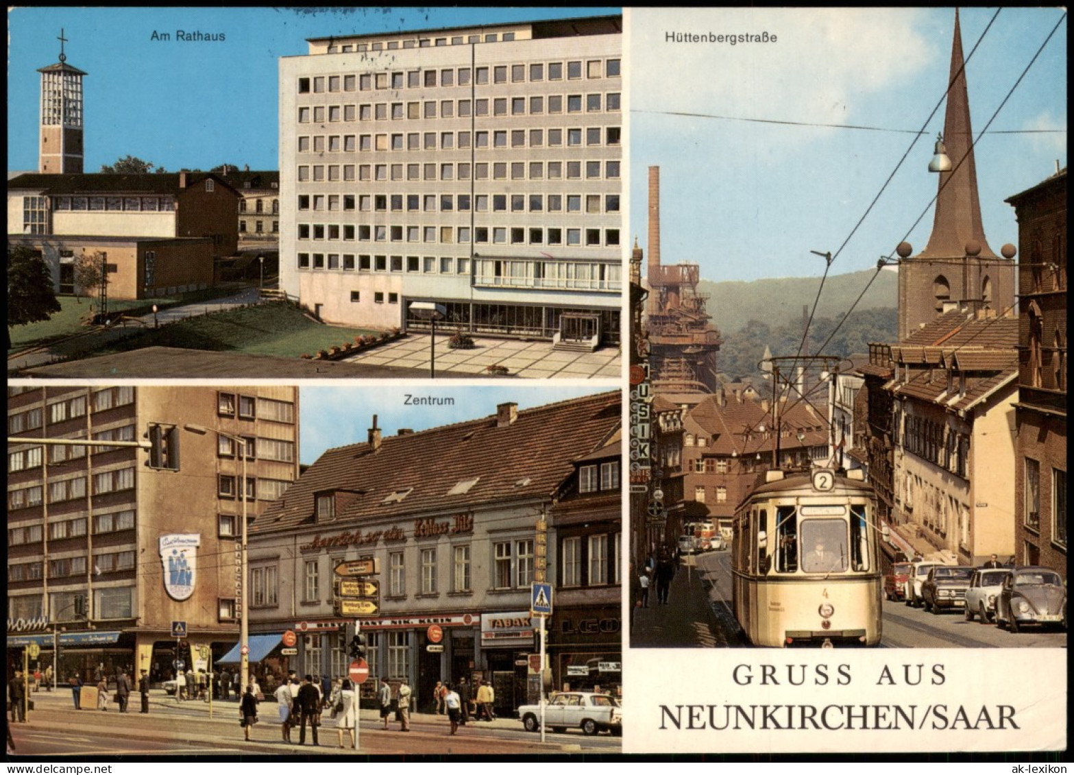 Neunkirchen (Saar) Mehrbild-AK Mit Zentrum, Hüttenbergstraße 1975 - Kreis Neunkirchen