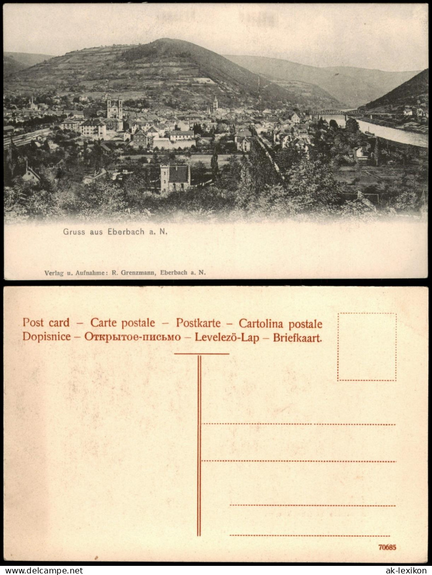 Ansichtskarte Eberbach Panorama-Ansicht Gruss Aus Eberbach A. N. 1905 - Eberbach