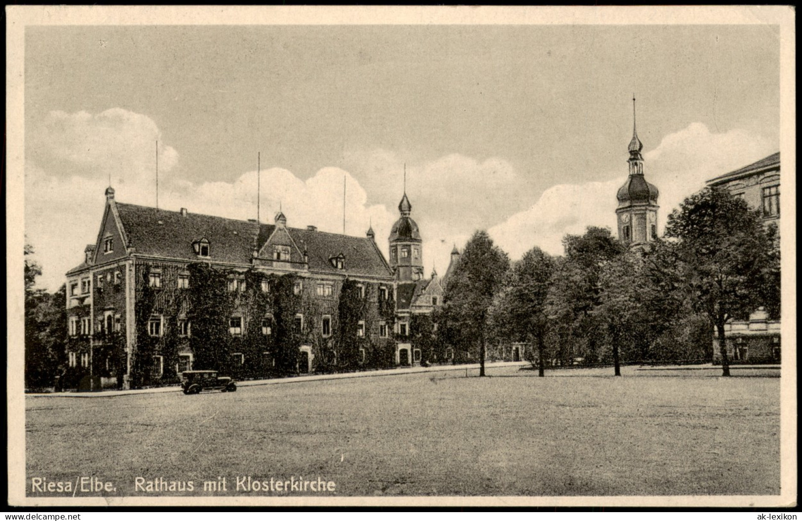 Ansichtskarte Riesa Rathaus Und Klosterkirche 1957 - Riesa