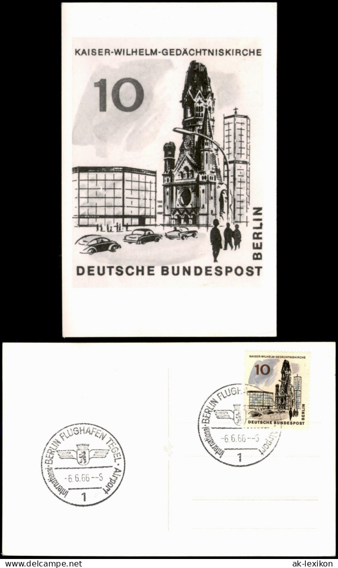 Tegel-Berlin   Flughafen Tegel 1966  Mit Stempel-Datum 6.6.66 - Tegel