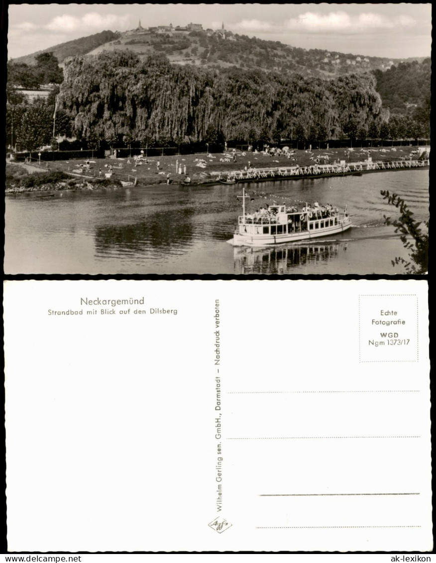 Ansichtskarte Neckargemünd Strandbad Mit Blick Auf Den Dilsberg 1960 - Neckargemünd