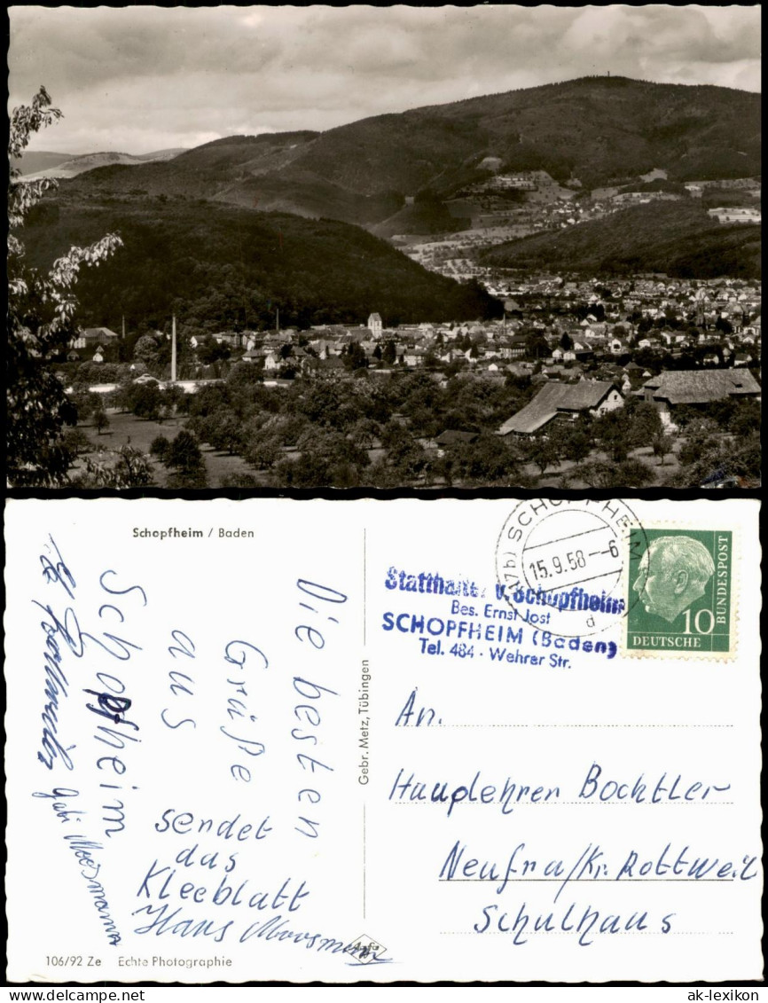 Ansichtskarte Schopfheim Panorama-Ansicht 1958 - Schopfheim