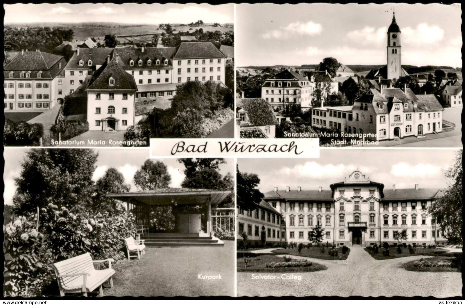 Ansichtskarte Bad Wurzach Mehrbildkarte Mit 4 Ortsansichten 1956 - Bad Wurzach