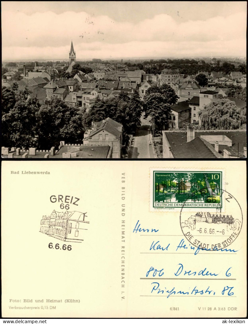 Ansichtskarte Bad Liebenwerda  1966/1963   Stempel Datum Schnapszahl 6.6.66 - Bad Liebenwerda