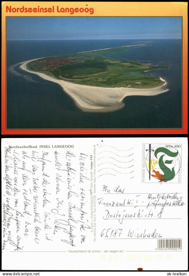 Ansichtskarte Langeoog Luftbild Luftaufnahme Nordseeinsel Langeoog 1992 - Langeoog