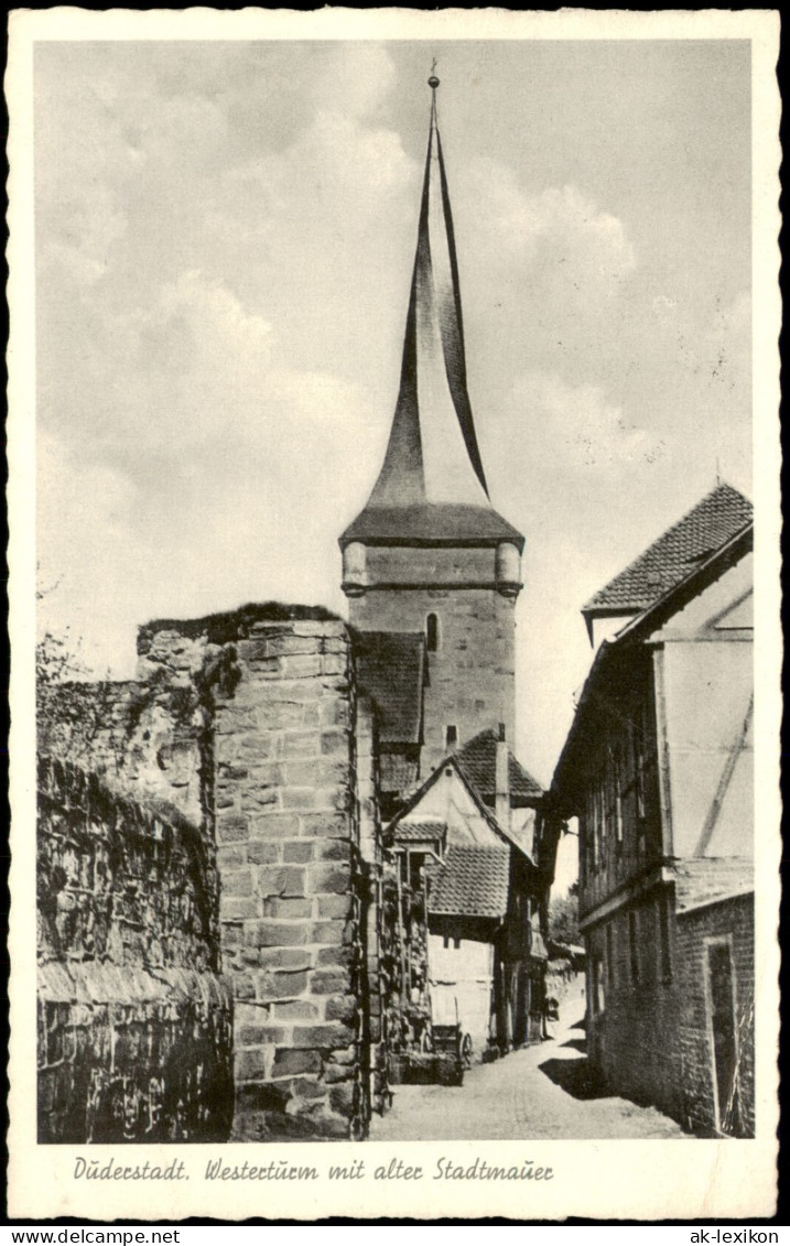 Ansichtskarte Duderstadt Westerturm Mit Alter Stadtmauer 1957 - Duderstadt