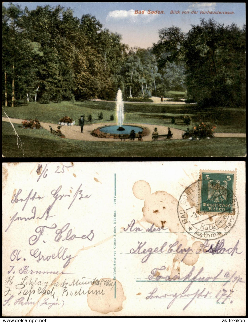 Ansichtskarte Bad Soden (Taunus) Bad Soden Blick Von Der Kurhausterrasse 1925 - Bad Soden