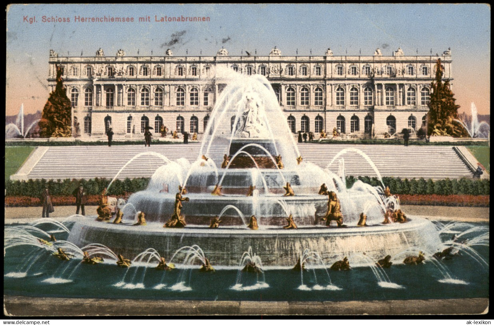 Chiemsee Herrenchiemsee / Herreninsel Mit Schloss - Springbrunnen 1920 - Chiemgauer Alpen