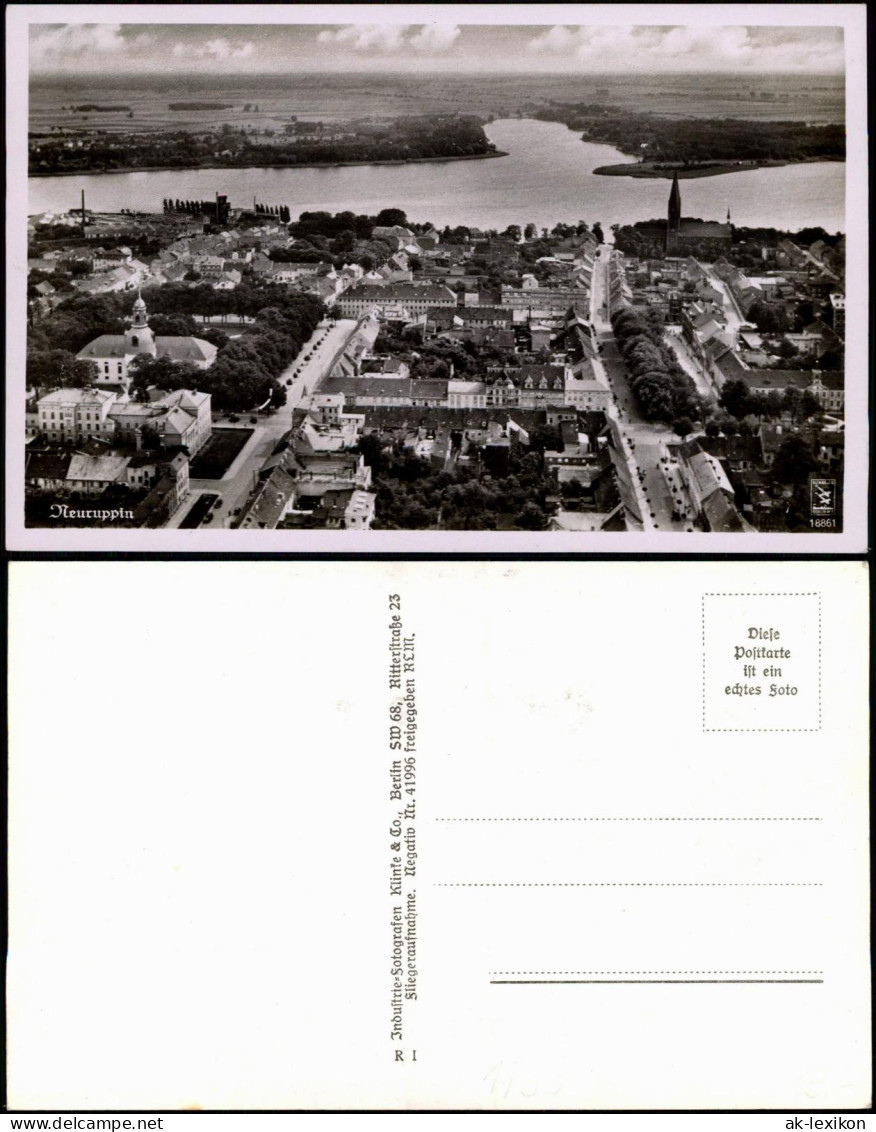 Ansichtskarte Neuruppin Luftbild Flugzeugaufnahme 1930 - Neuruppin
