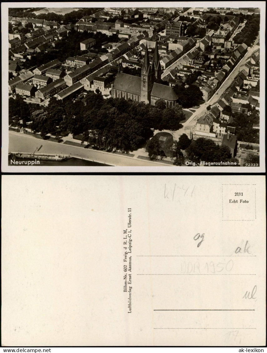 Ansichtskarte Neuruppin Luftbild Innenstadt 1932 - Neuruppin