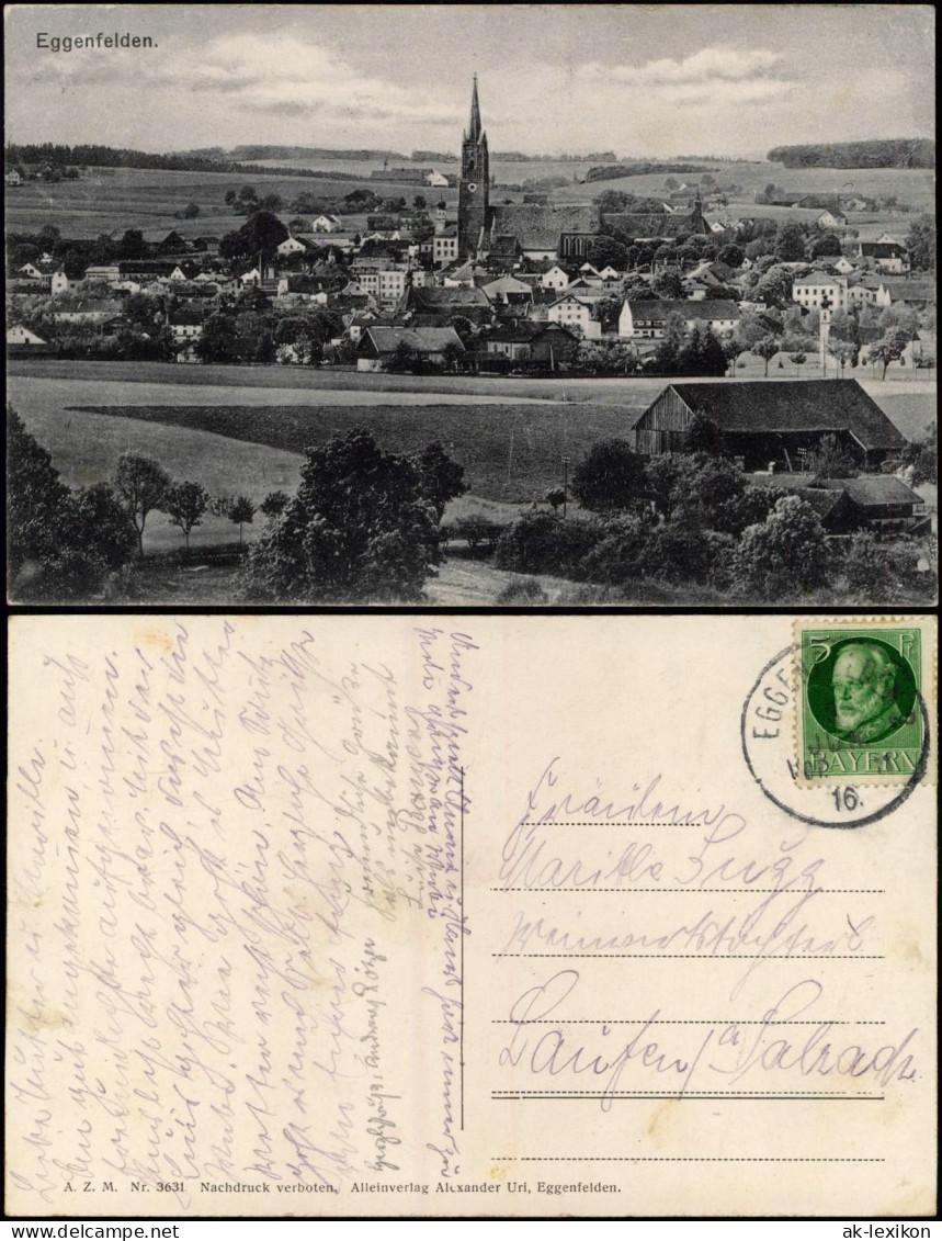 Ansichtskarte Eggenfelden Panorama-Ansicht, Gesamtansicht 1916 - Eggenfelden